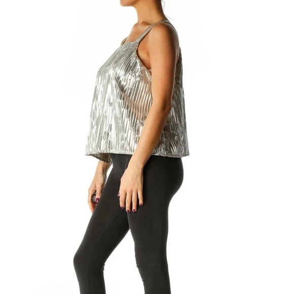 Maeve Silver Textured Chic Blouse - Picture 2 of 3